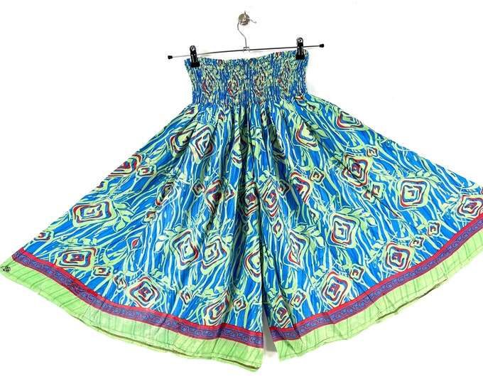 2XL. Emilie Short Leg Culottes in Summer Silk, One Size Elasticated Waist. SKU:823-7422