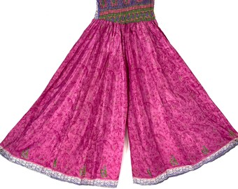 Eloise Culottes in Summer Silk, One size trousers with Elasticated Waist. (Wide Leg Palazzo Pants)  SKU:830-8266