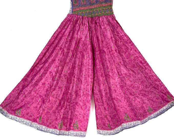 Eloise Culottes in Summer Silk, One size trousers with Elasticated Waist. (Wide Leg Palazzo Pants)  SKU:830-8266