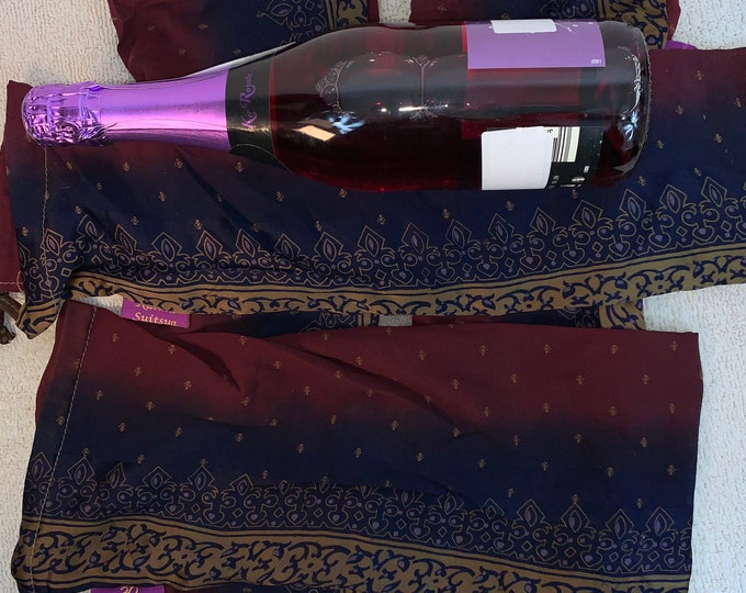 6 Silk Xmas Gift Bags. 9"x18" - 6 Pack 20cm x 43cm internal size, The Perfect Reusable Bottle Gift Wrap