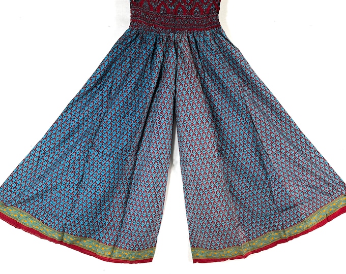 Eloise Culottes in Summer Silk, One size trousers with Elasticated Waist. (Wide Leg Palazzo Pants)  SKU:830-8690