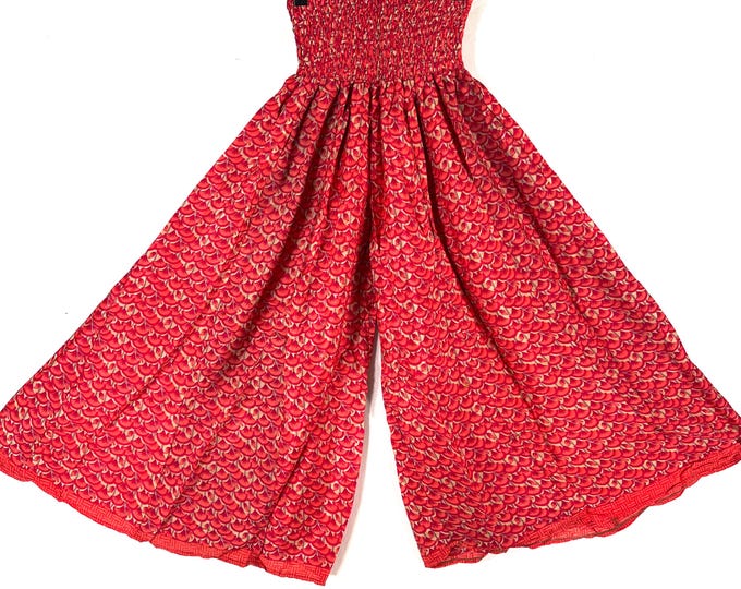 Corlissa Plus Plus Size Culottes in Summer Silk with 2XL Elasticated Waist, Great for a fuller figure. (Wide Leg Palazzo Pants) SKU:837-8652