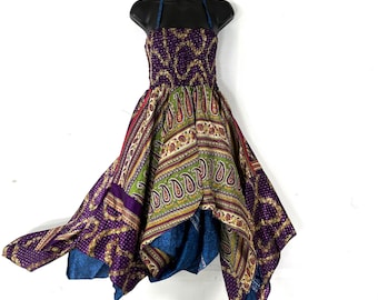 Aurora Long Summer Silk Fairy Dress - Tall Girl Sundress (SKU:902-7894)