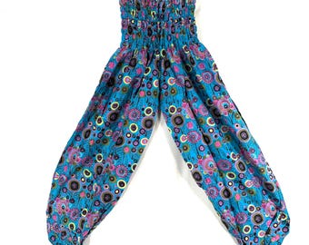 Tania Cotton Pantaloon Harem in One size Adult Unisex. Yoga Pants, Gypsy Pants, High Crotch festival pants SKU 844-9395