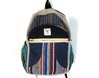Hemp Backpack, Rucksack, laptop bag, pure Nepal natural eco friendly hemp yarn.