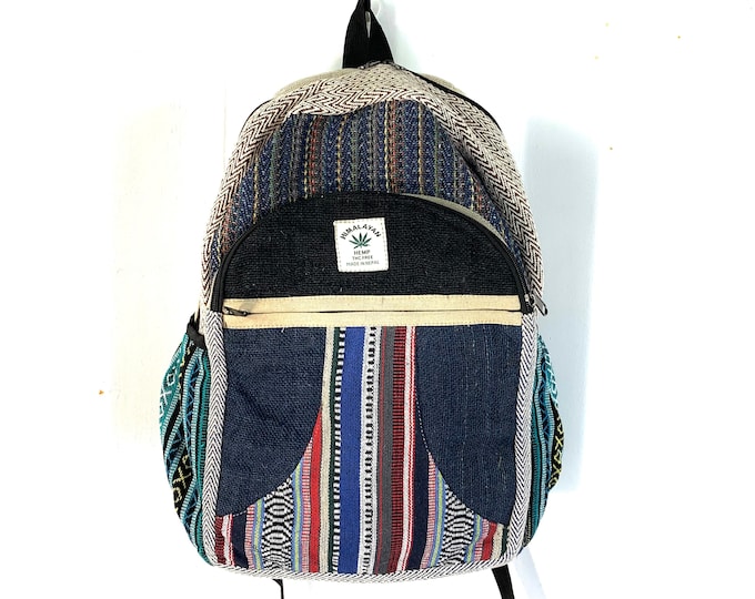 Hemp Backpack, Rucksack, laptop bag, pure Nepal natural eco friendly hemp yarn.