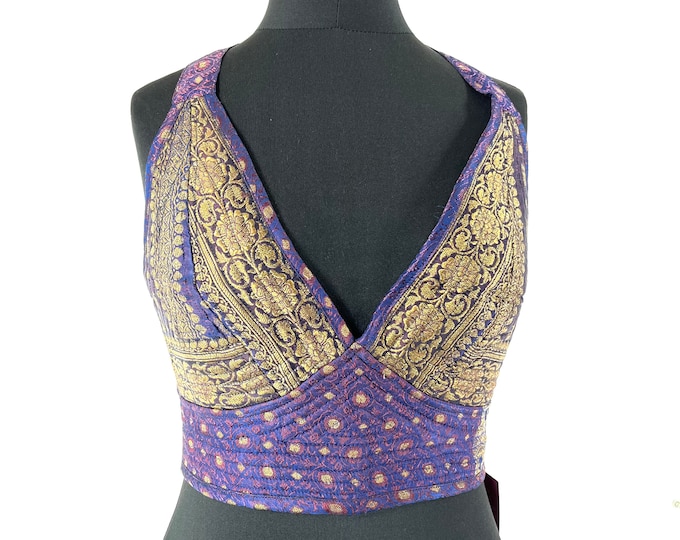 S Phoenix Tribal Top. New cut in Silk brocade. SKU:1022-7646