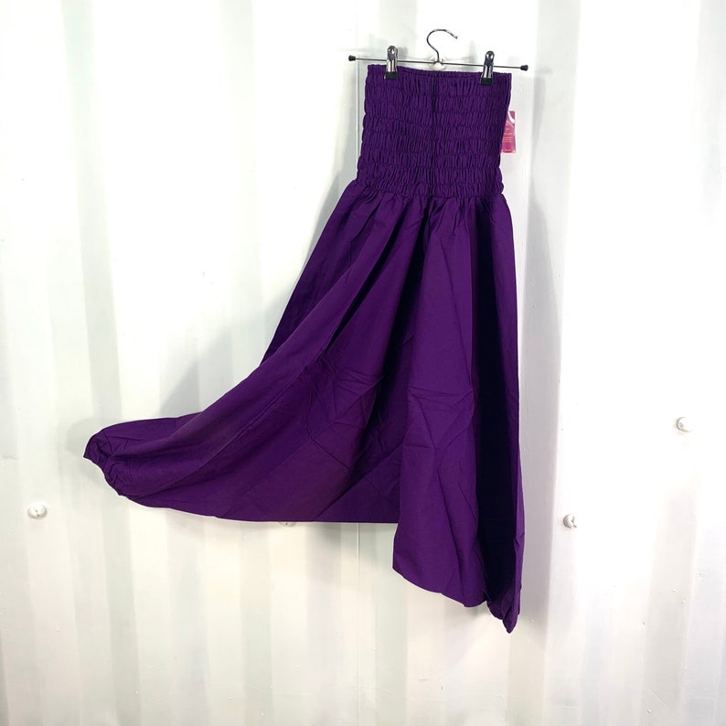 Harem Pants cotton with drop crotch, Purple Afghani Pants. Unisex Ali Baba Trousers Aladdin Pants Yoga Pants image 5