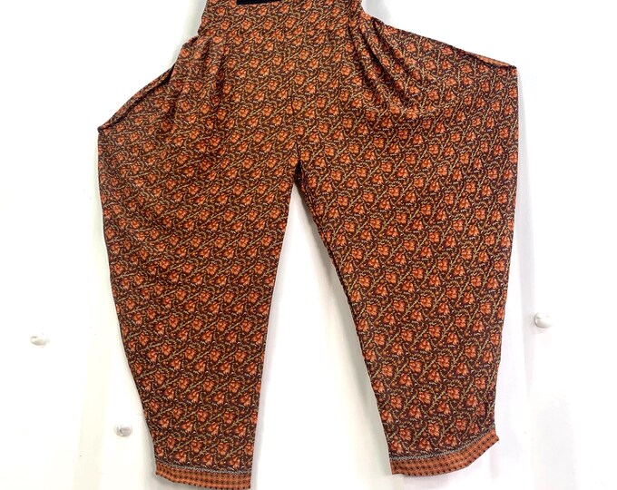 Festival Pants Silk S/M; Palazzo Pants Zip Pocket Trousers, Gypsy Pants High Crotch Harem Pants SKU:800-