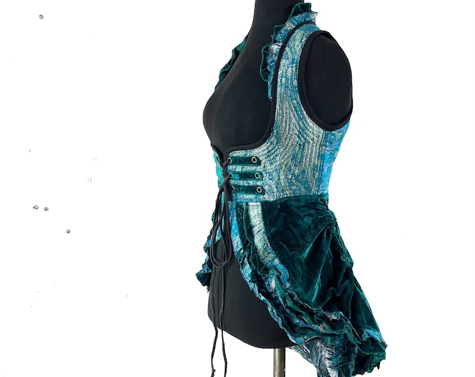 S. Celeste Velvet Underbust Corset Dress with adjustable skirt SKU:2121-9491