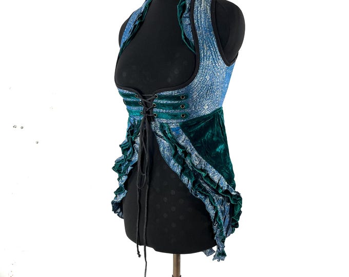 L. Celeste Velvet Underbust Corset Dress with adjustable skirt SKU:2123-9512