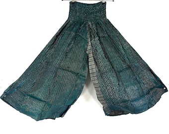 Felicity Culottes in Silk brocade One size pants with Elasticated Waist Wide Leg Palazzo trousers SKU:810-9186