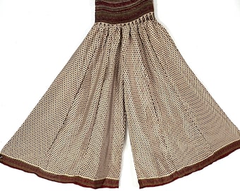 Eloise Culottes in Summer Silk, One size trousers with Elasticated Waist. (Wide Leg Palazzo Pants)  SKU:830-8263