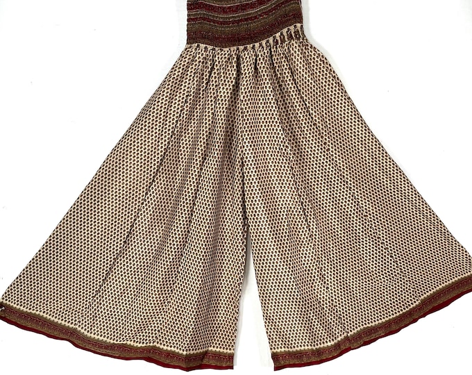 Eloise Culottes in Summer Silk, One size trousers with Elasticated Waist. (Wide Leg Palazzo Pants)  SKU:830-8263