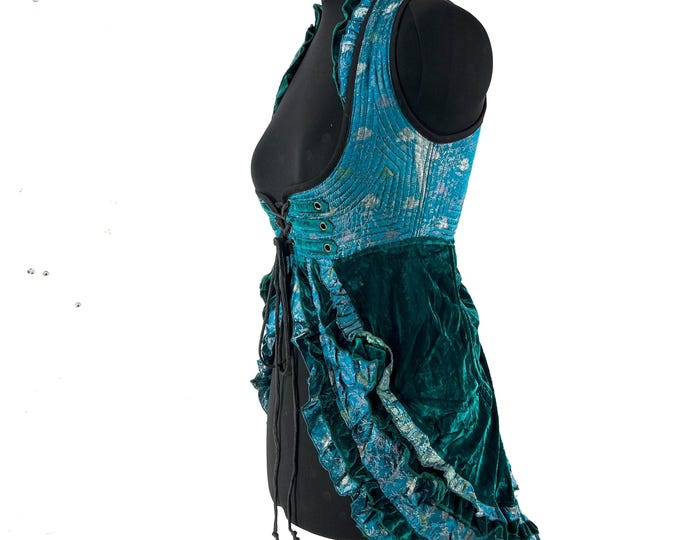 L. Celeste Velvet Underbust Corset Dress with adjustable skirt SKU:2123-9517