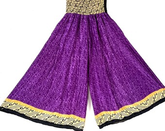 Eloise Culottes in Summer Silk, One size trousers with Elasticated Waist. (Wide Leg Palazzo Pants)  SKU:830-8262