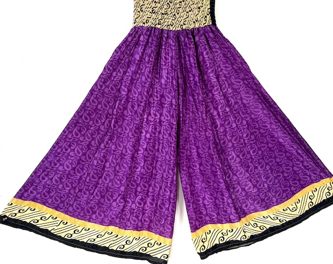 Eloise Culottes in Summer Silk, One size trousers with Elasticated Waist. (Wide Leg Palazzo Pants)  SKU:830-8262