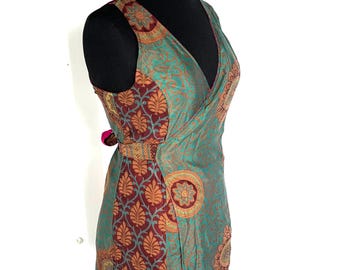 M. Wrap Star, Reversible double layer silk wrap party dress - Two dresses in one SKU:728-1886