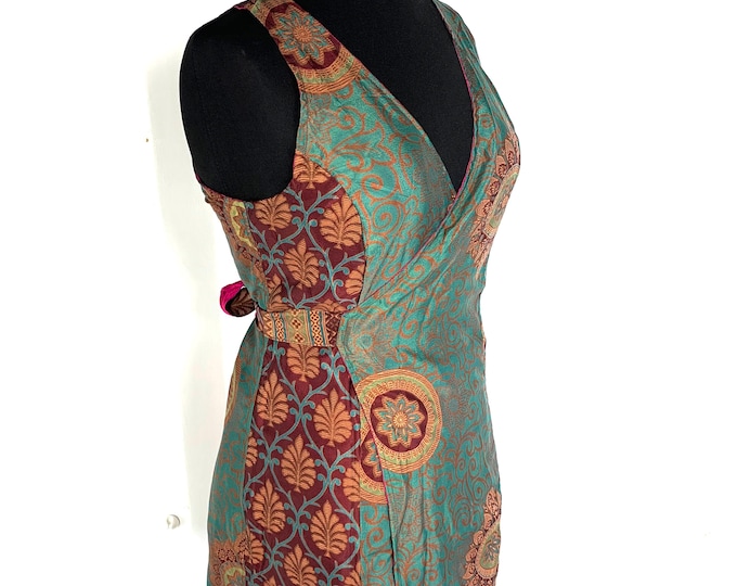 M. Wrap Star, Reversible double layer silk wrap party dress - Two dresses in one SKU:728-1886