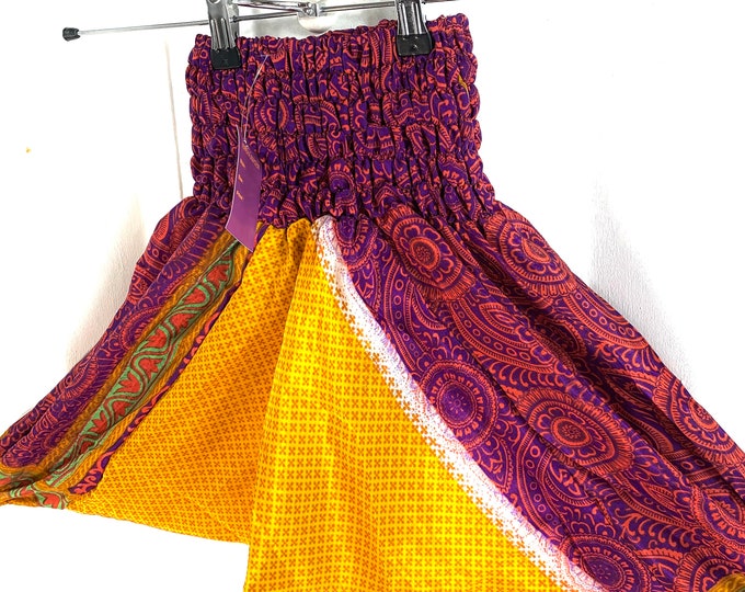 Child Size 3 Silk Harem Pants, Children's Afghans, drop-crotch, Ali Baba, yoga, unisex kids trousers.