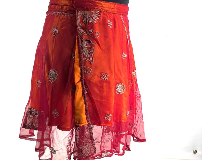 Aari Tari Mini Wrap Skirt - 2 layer (SKU:2010-9847)