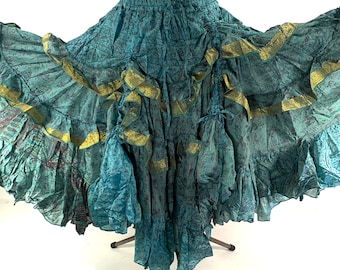 Yasmin 25 Yard Skirt - Gypsy Winter Silk - One Size - Boho Maxi SKU:740-6843