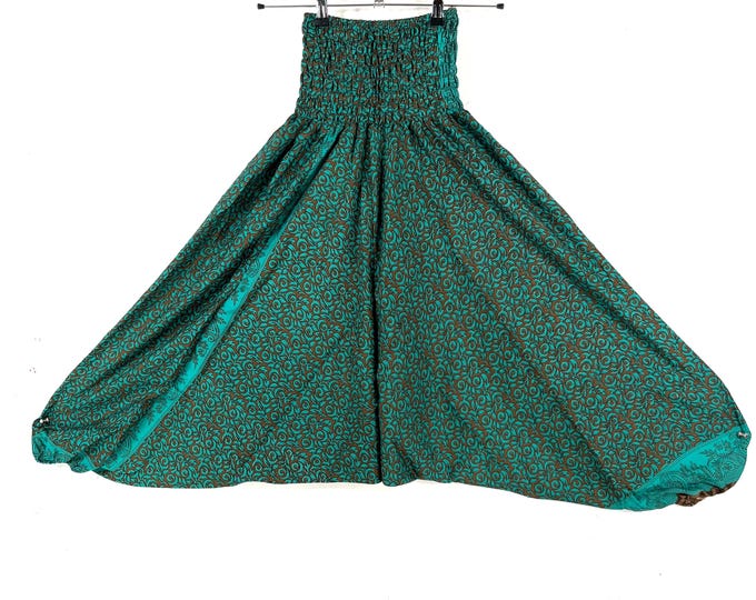 Harem Pants Silk One-Size Handmade; Drop Crotch Afghani Pants, Ali Baba Pants, Aladdin Pants, Unisex SKU:880-9256