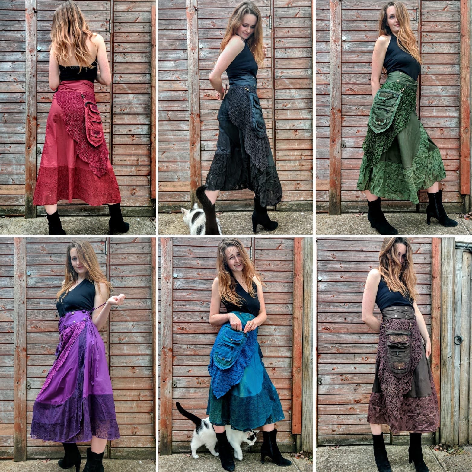 Purple Steampunk Wrap Skirt in Cotton Pagan Long Skirt - Etsy