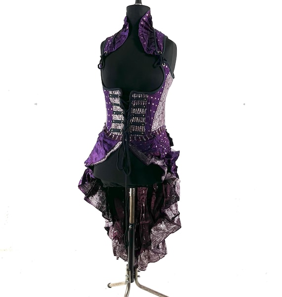 dress under corset Strapless Long Taffeta Prom with Sheer Black / 6 retro style Jutrisujo Underbust Corset Dress 3