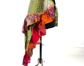 M/L; Luna Over Skirt Bustle - Vintage Silk brocade - Steampunk- LARP (SKU:221-7141)