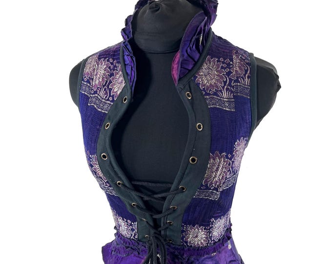 S. Isabella Corset Dress handmade from Vintage Silk Brocade. SKU:2001-9646