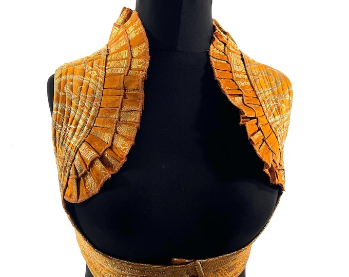 L. Underbust Corset Bustier Silk Brocade Top  SKU:443-8240