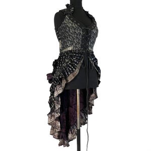 M. Gothic Korsett aus Seidenbrokat mit langem Varuna Körper. Flamenco, Larp, Steampunk, Pagan, Pirat, Fantasy, Gothic, SKU:2002-2631