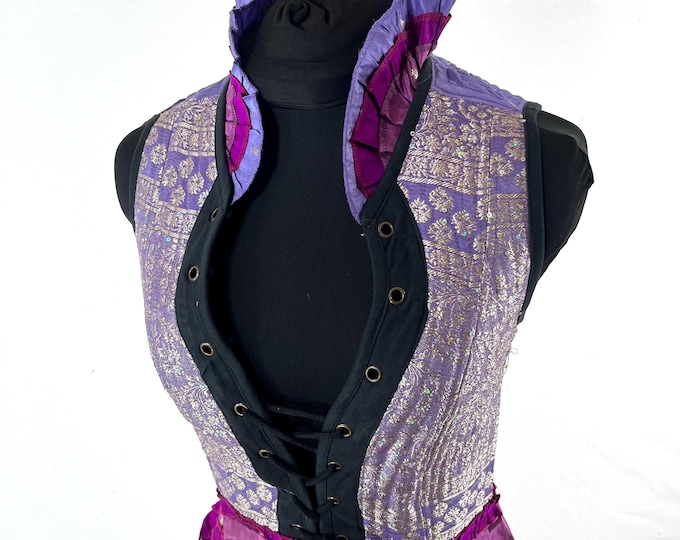 M. Isabella Corset Dress handmade in Silk brocade. Perfect for Steampunk or Renaissance Fairs SKU:2001-9627