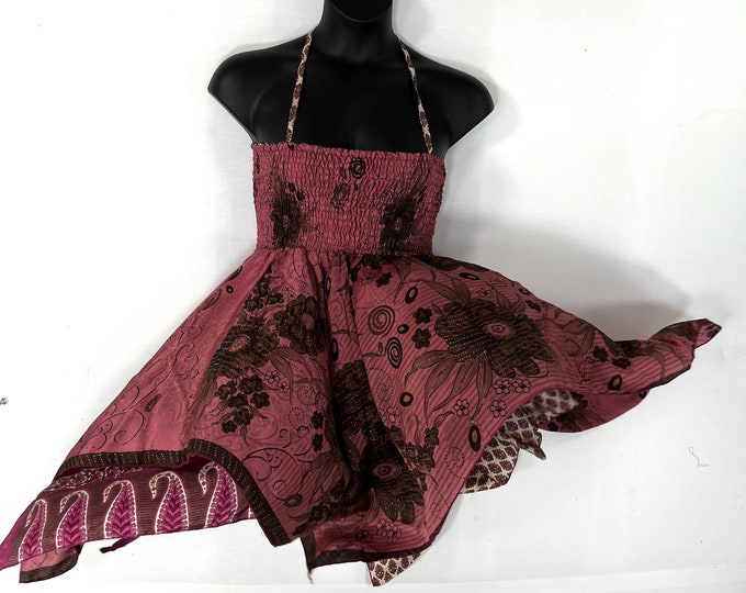Gina Plus size, Fairy Dress 38" Long  in Summer Silk (An ideal Maternity, Tall Girl Dress) SKU:906-7866