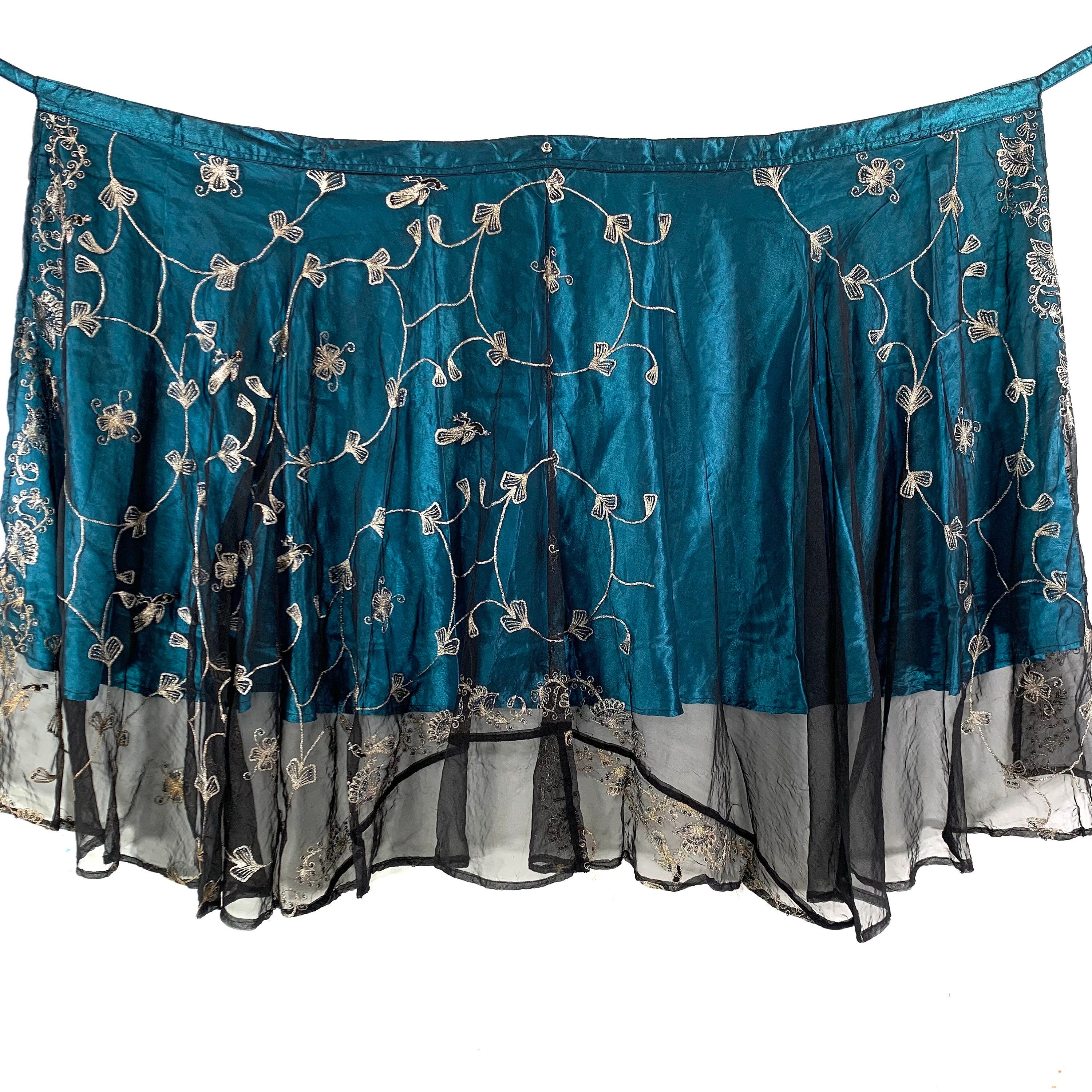 Maxi Wrap Skirt Lotus Flower Aari One Size Hippie skirt embroidered 2