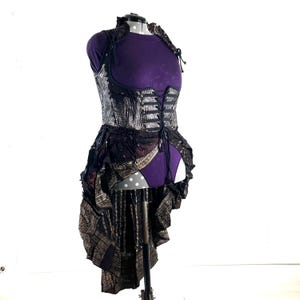 4XL Elisa Bustier Dress; Steampunk Under-bust Long Body Corset in Silk Brocade, (SKU:2004-10234)