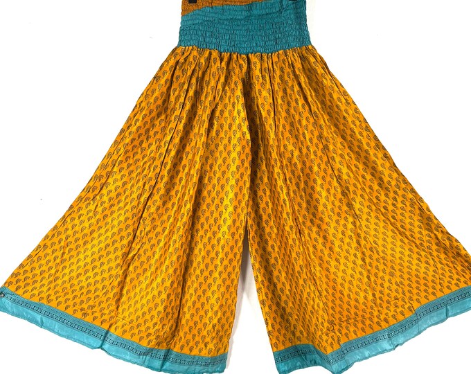 Corlissa Plus Plus Size Culottes in Summer Silk with 2XL Elasticated Waist, Great for a fuller figure. (Wide Leg Palazzo Pants) SKU:837-8649