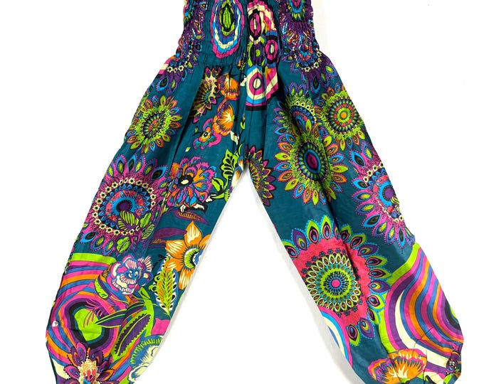Tania Cotton Pantaloon Harem in One size Adult Unisex. Yoga Pants, Gypsy Pants, High Crotch festival pants SKU 844-9390