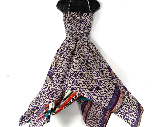 Aurora Long Summer Silk Fairy Dress, One Size; Silk Maxi Tall Girl Sundress SKU:902-7885