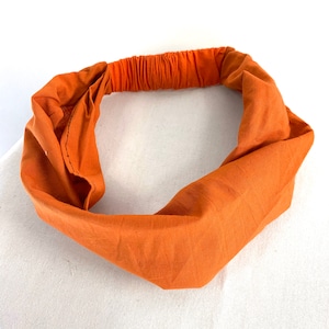 Orange Cotton Washable Headband Face Mask. dust mask, bandana, scrunchies FIT Head circumference 19” to 23”