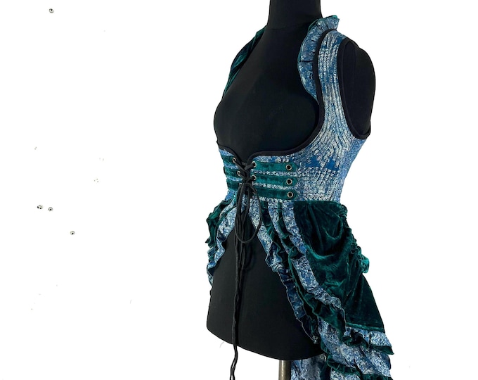 M. Celeste Velvet Underbust Corset Dress with adjustable skirt SKU:2122-9500