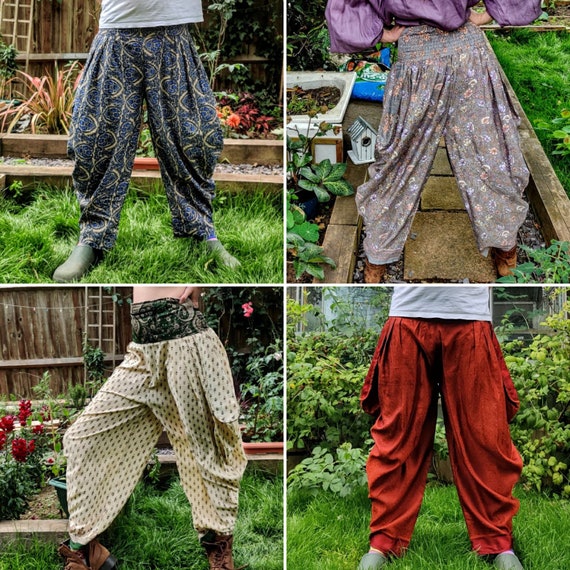 Pantalones anchos, palazzo y harén de color plateado para hombre