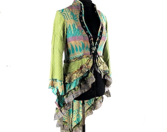 2XL Seraphina Corset Dress, Silk, Long Sleeves, Handmade. SKU:1009-9303