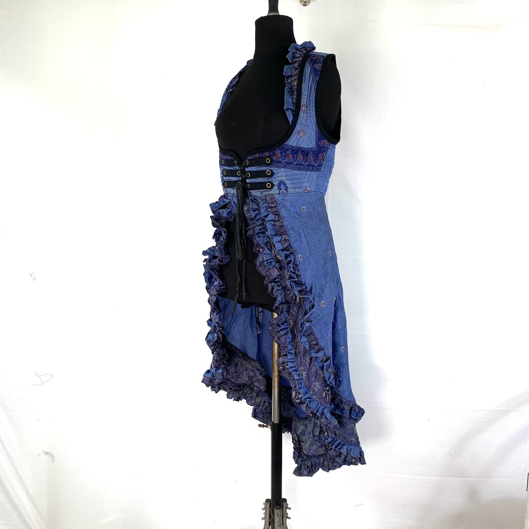 L Celeste Bustier Dress; Under-Bust Corset Dress in Vintage Silk. (SKU:982-3154)