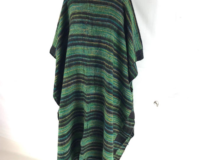 Warm Soft Cosy Poncho. Reversible, One size. Traditional Handmade Blanket style.