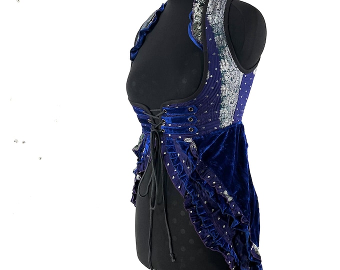 L. Celeste Velvet Underbust Corset Dress with adjustable skirt SKU:2123-9515