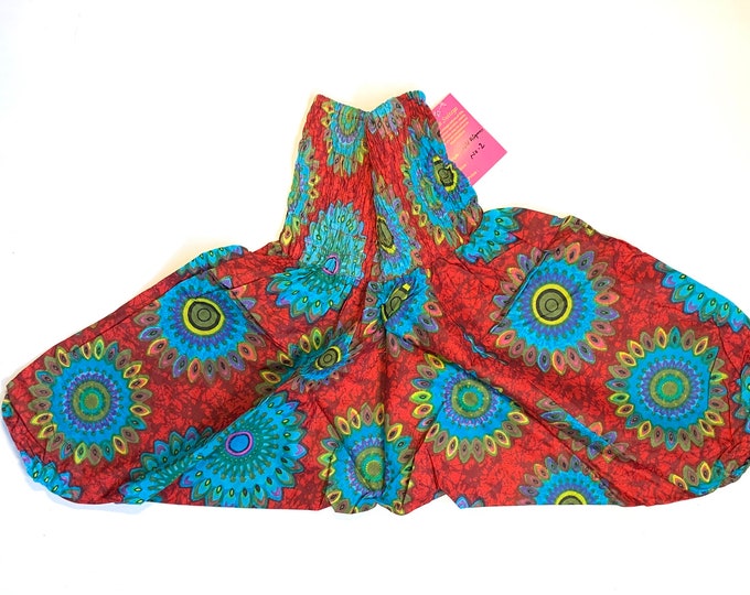 Child Size 2 Crawler, Cotton Harem Pants, Kids Drop-Crotch Trousers, Ali Baba, Afghan Pants