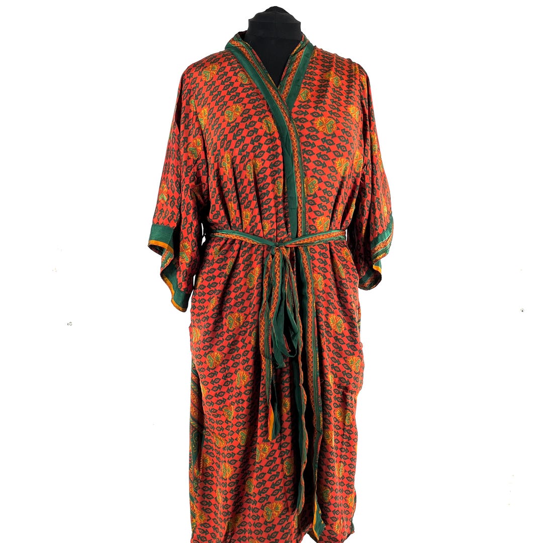 Reversible Robe L/XL. Luxury Silk Robe; Reversible With Deep Pockets. A Perfect ...