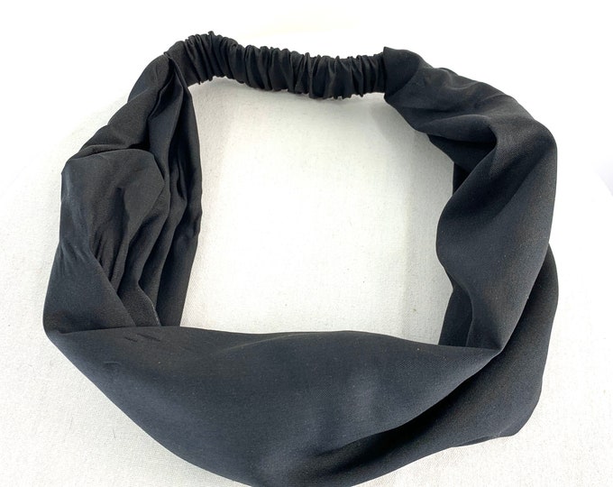 Grey Cotton Washable Headband Face Mask. dust mask, bandana, scrunchies FIT Head circumference 19” to 23”